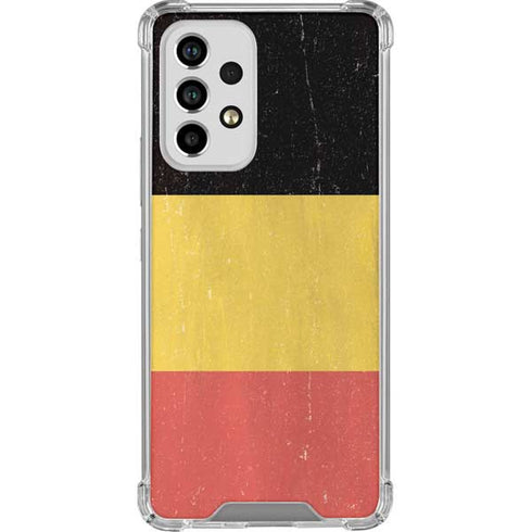 Belgium Flag Distressed Galaxy A53 5G Clear Case